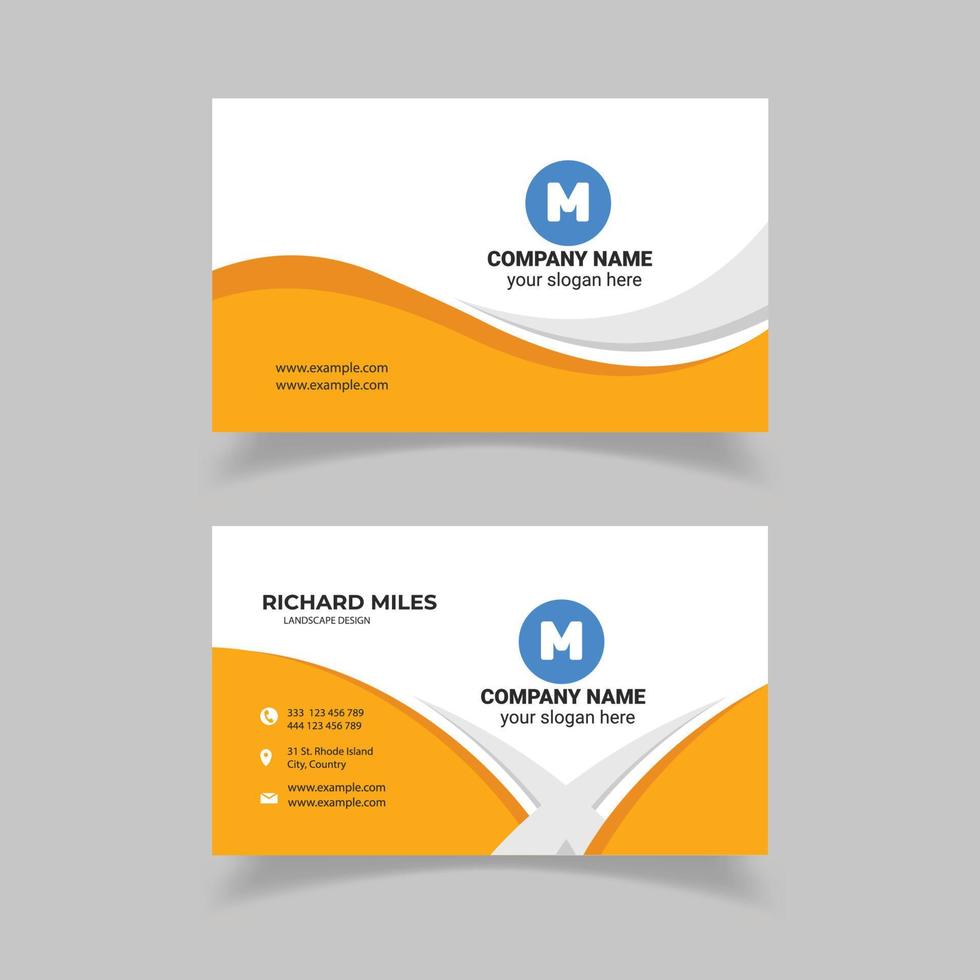 Corporate Business Card Design With Double-Sides For Advertising. vector