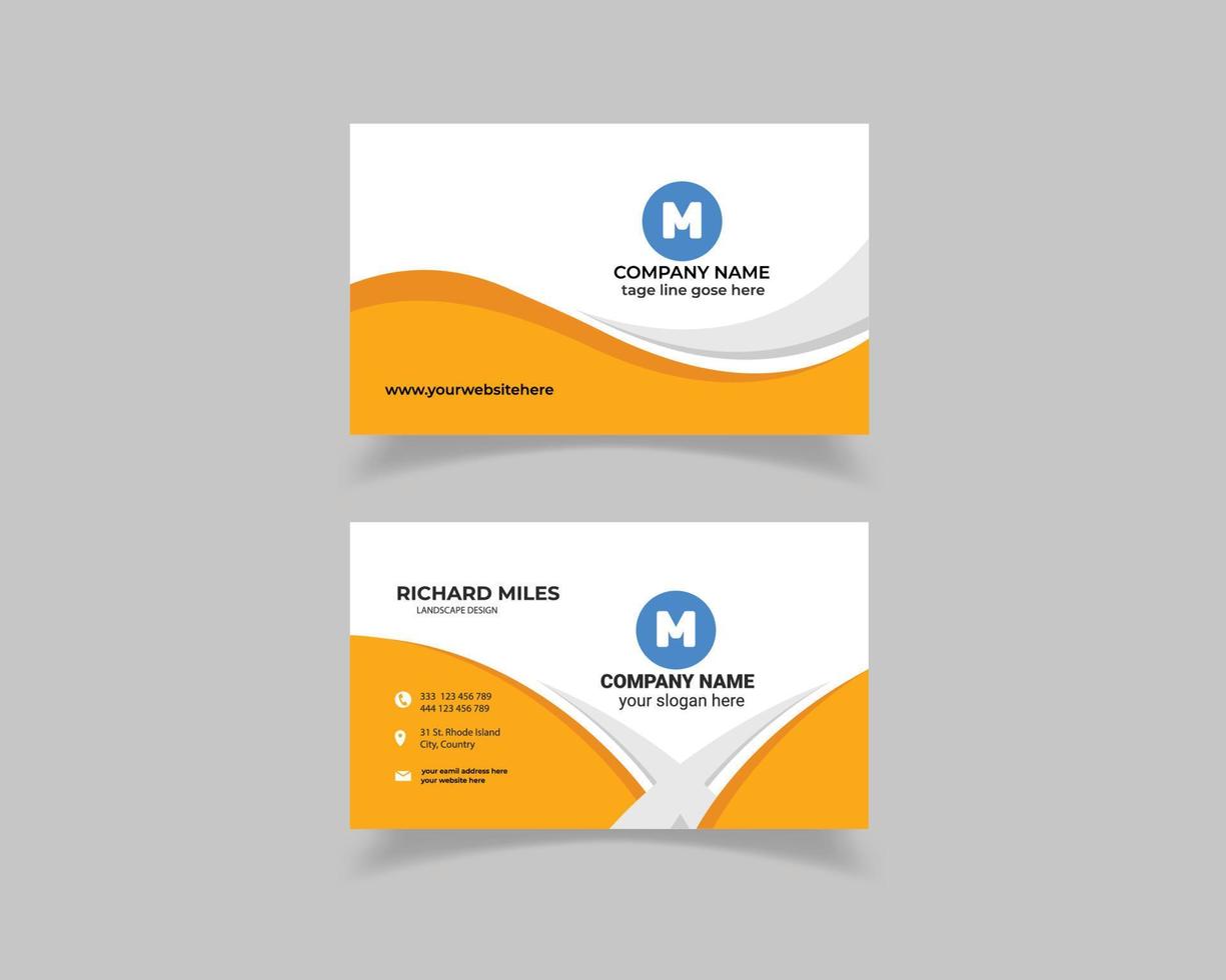 Corporate Business Card Design With Double-Sides For Advertising. vector