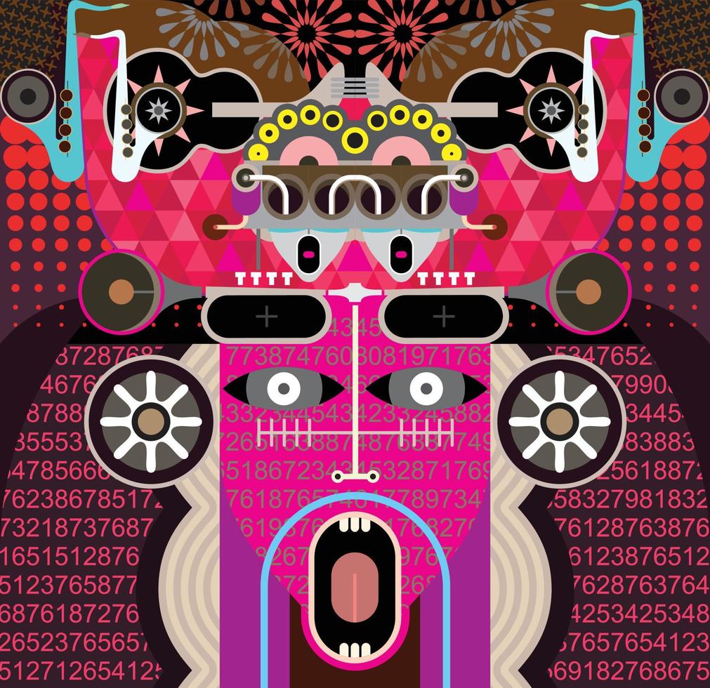 Abstract Graphic Art Portrait vector illustration