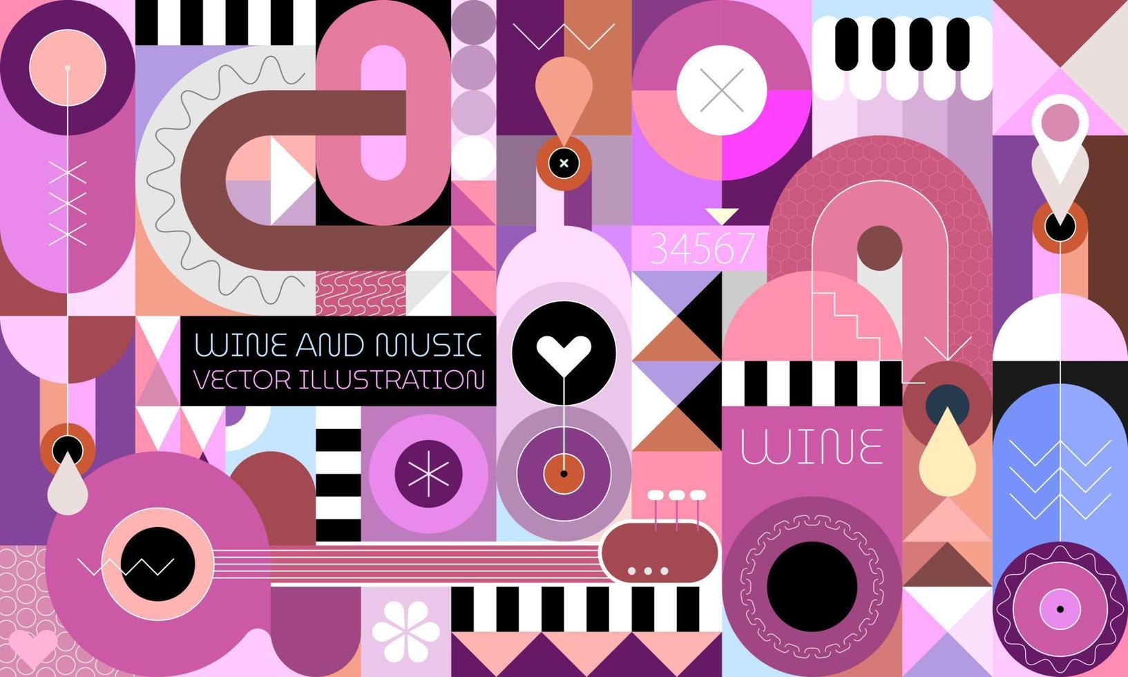 Wine and Music vector