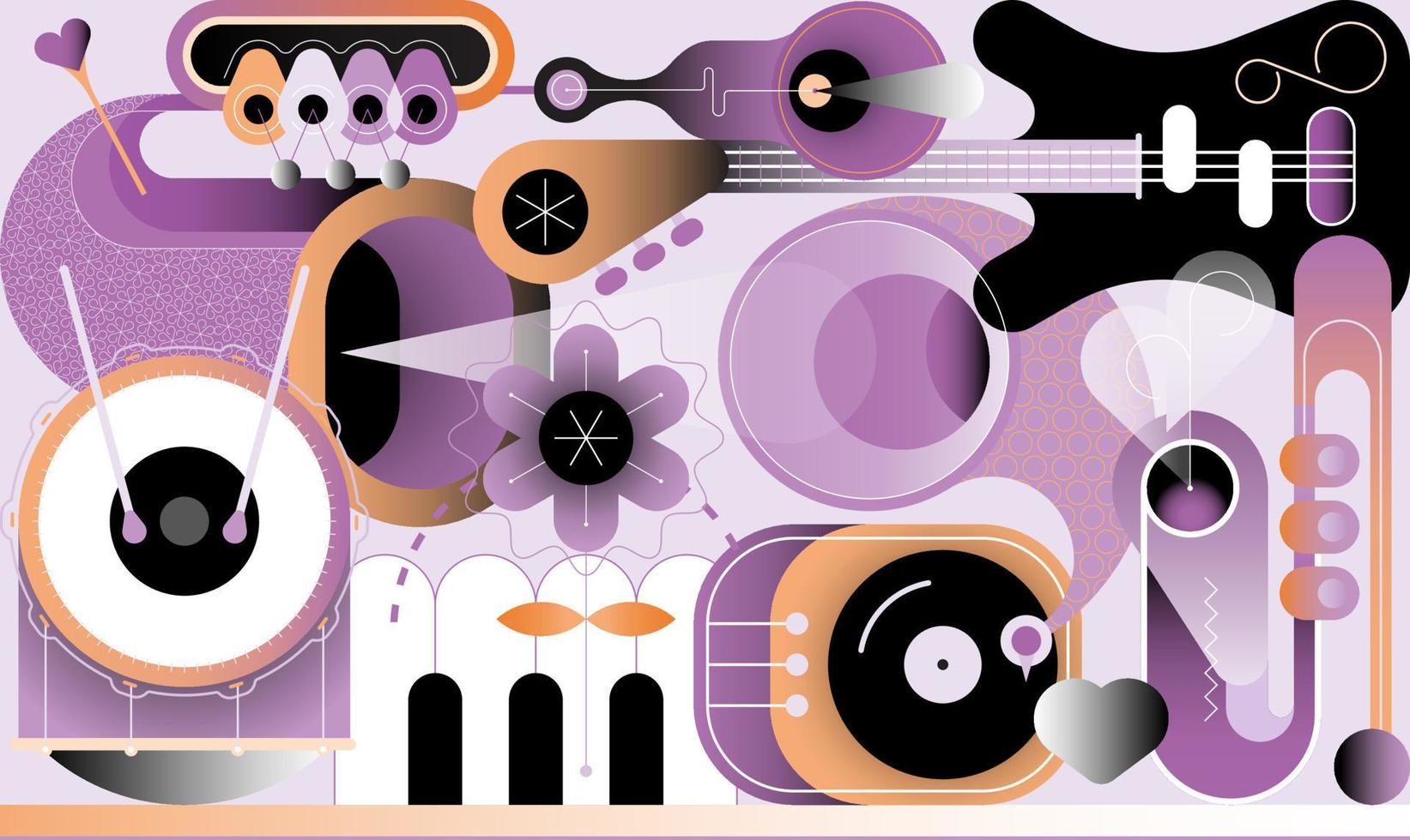 Abstract Music Design vector