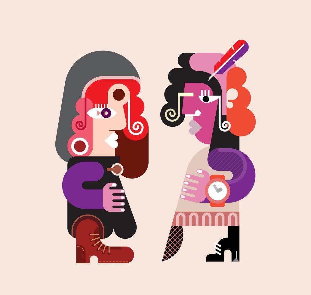 Two modern stylish women vector