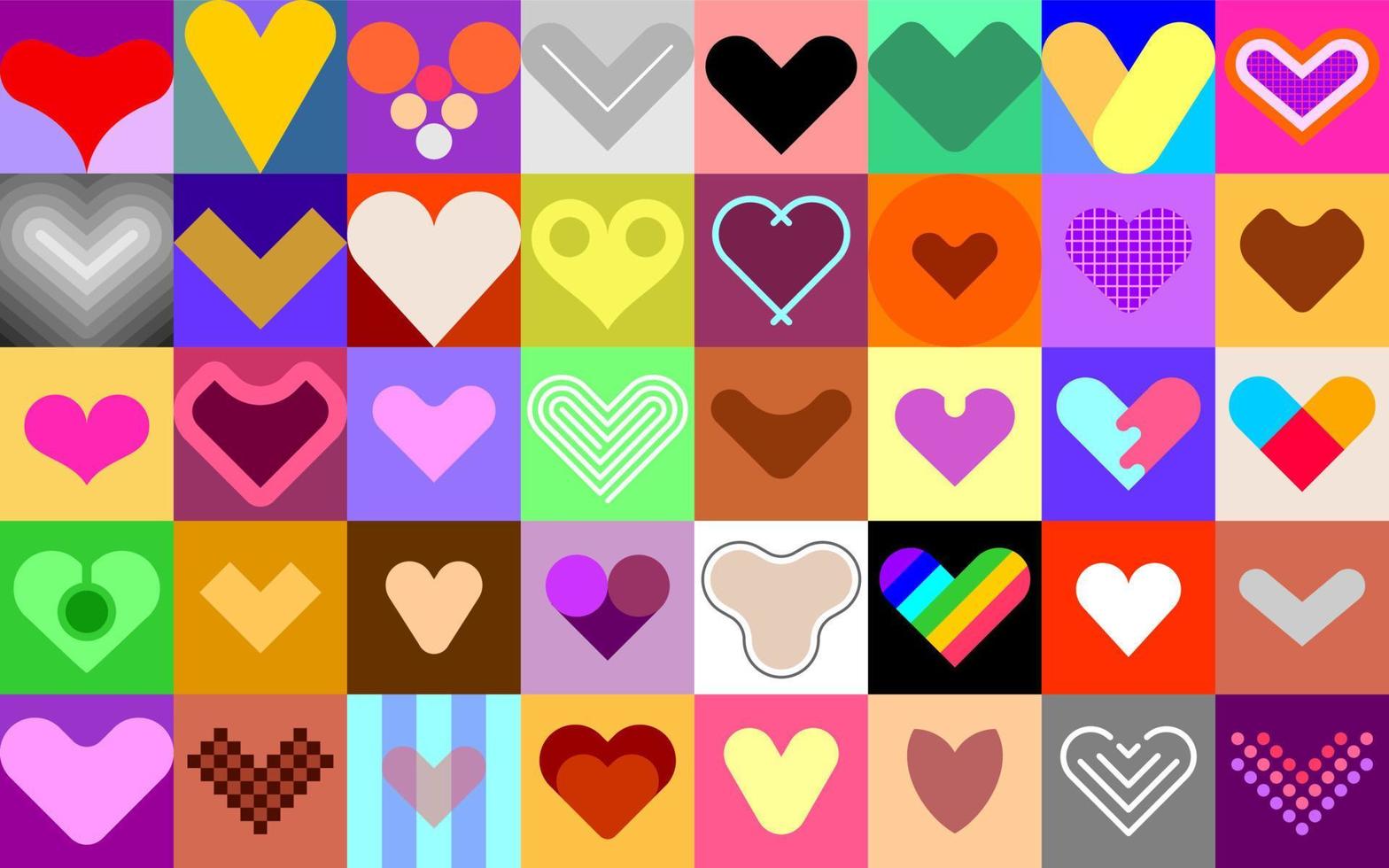 Heart Shape Design Elements vector