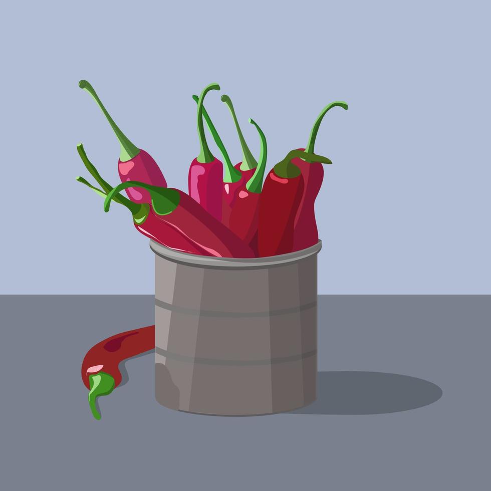 natural chili pepper illustration vector