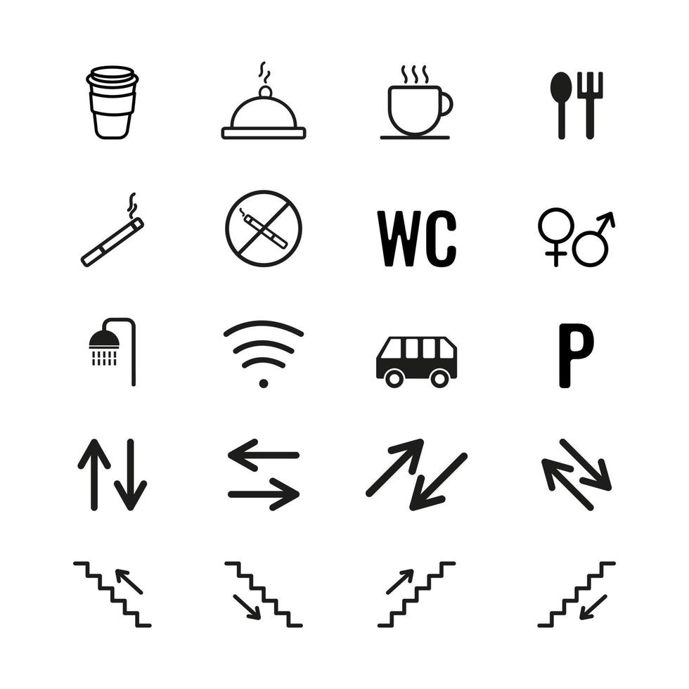 wayfinding signage icons 11341120 Vector Art at Vecteezy