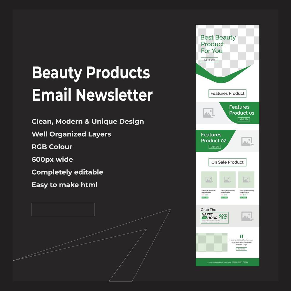 Email Newsletter Template For Marketing Agency vector