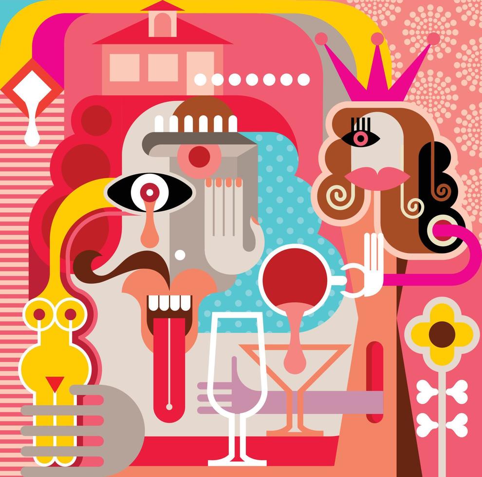 Woman and Man vector illustration