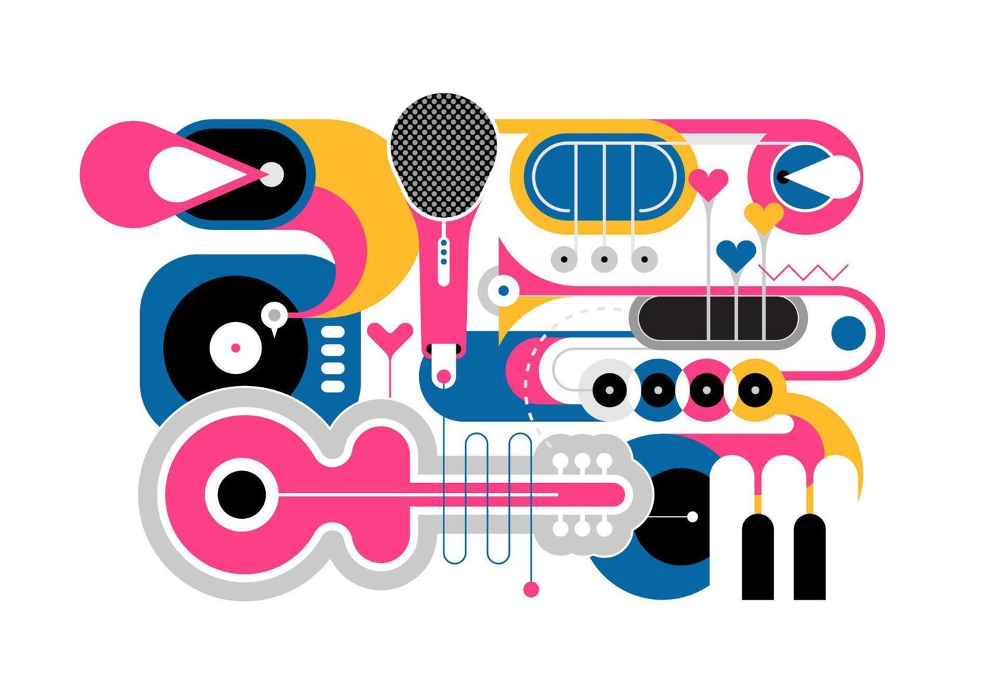 ilustración de vector de diseño plano de instrumentos musicales