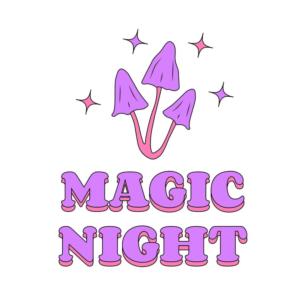 Magic Mushroom Temporary Tattoo Sticker Halloween Groovy Style vector