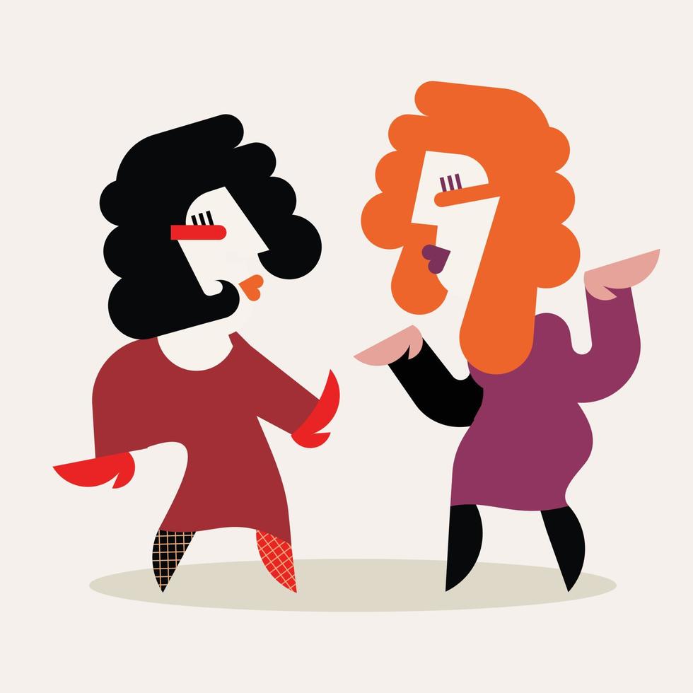 dos mujeres bailando ilustración vectorial vector