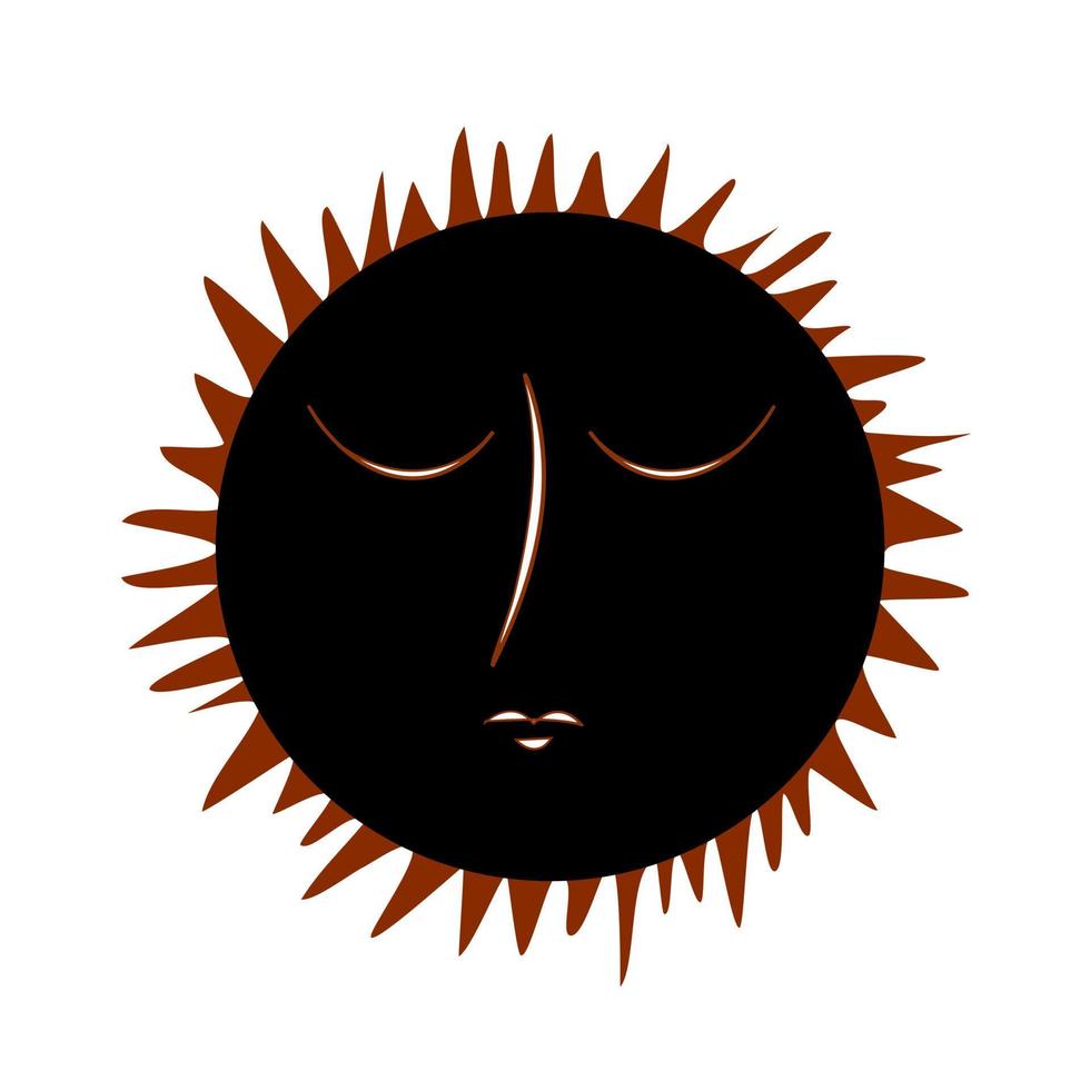 imagen del sol al estilo de los grabados medievales. ilustración vectorial vector