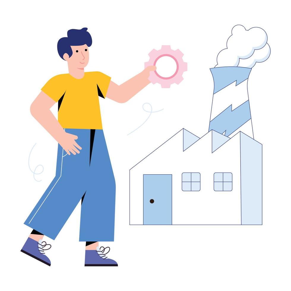 Persons having fun, flat illustration of party vector