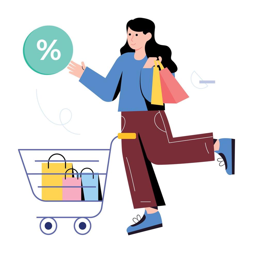 A girl using social media flat vector download