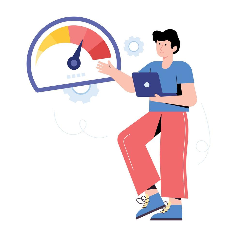 A girl using social media flat vector download
