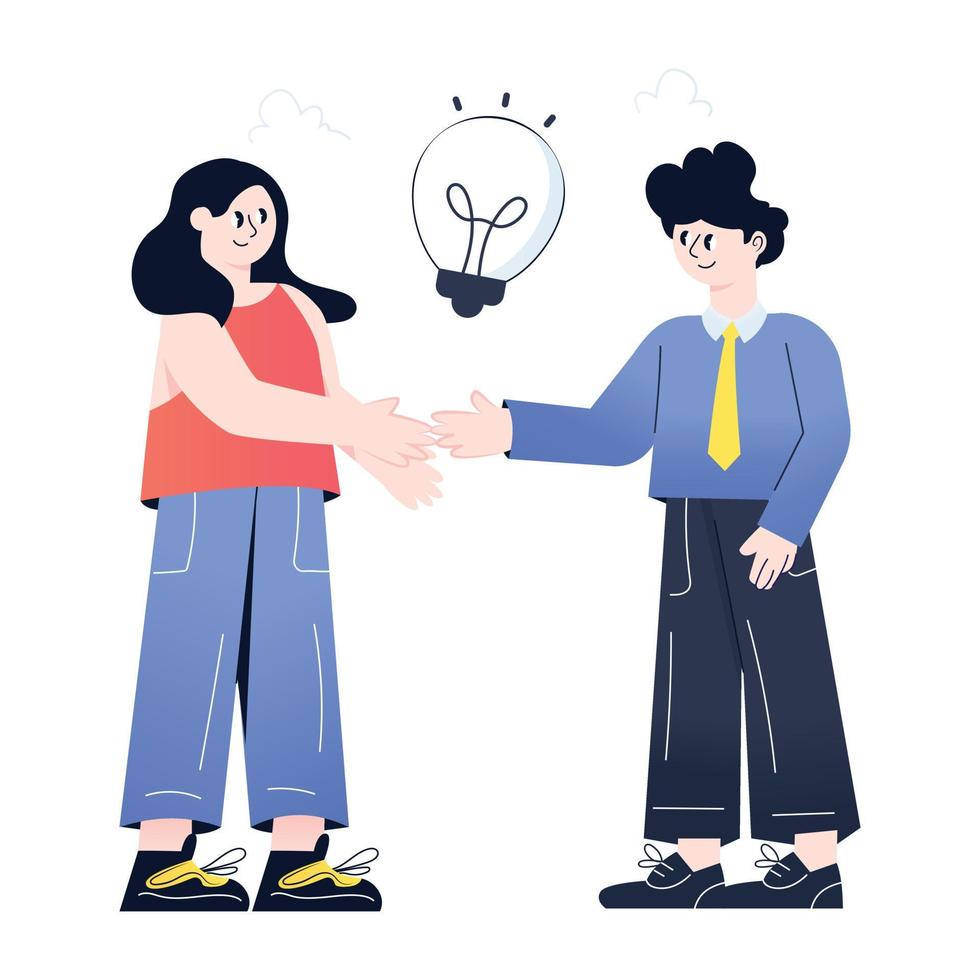 A trendy flat vector of sharing idea