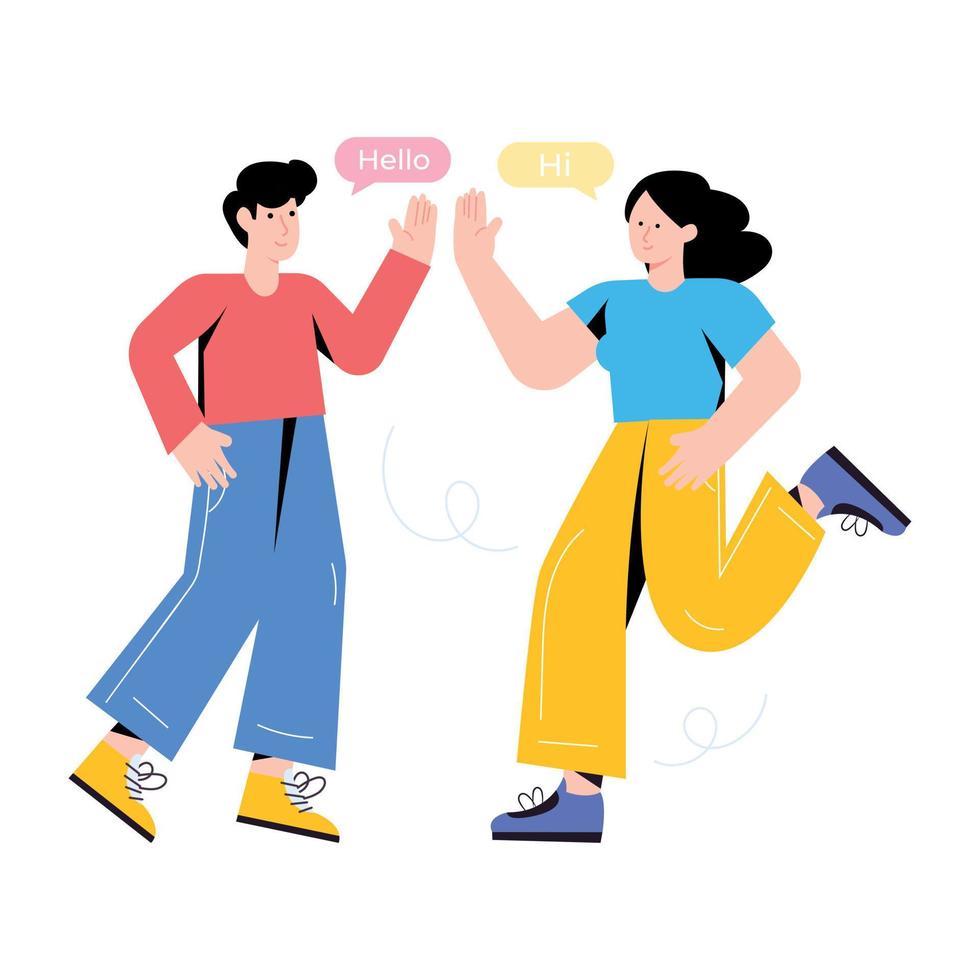 Persons having fun, flat illustration of party vector