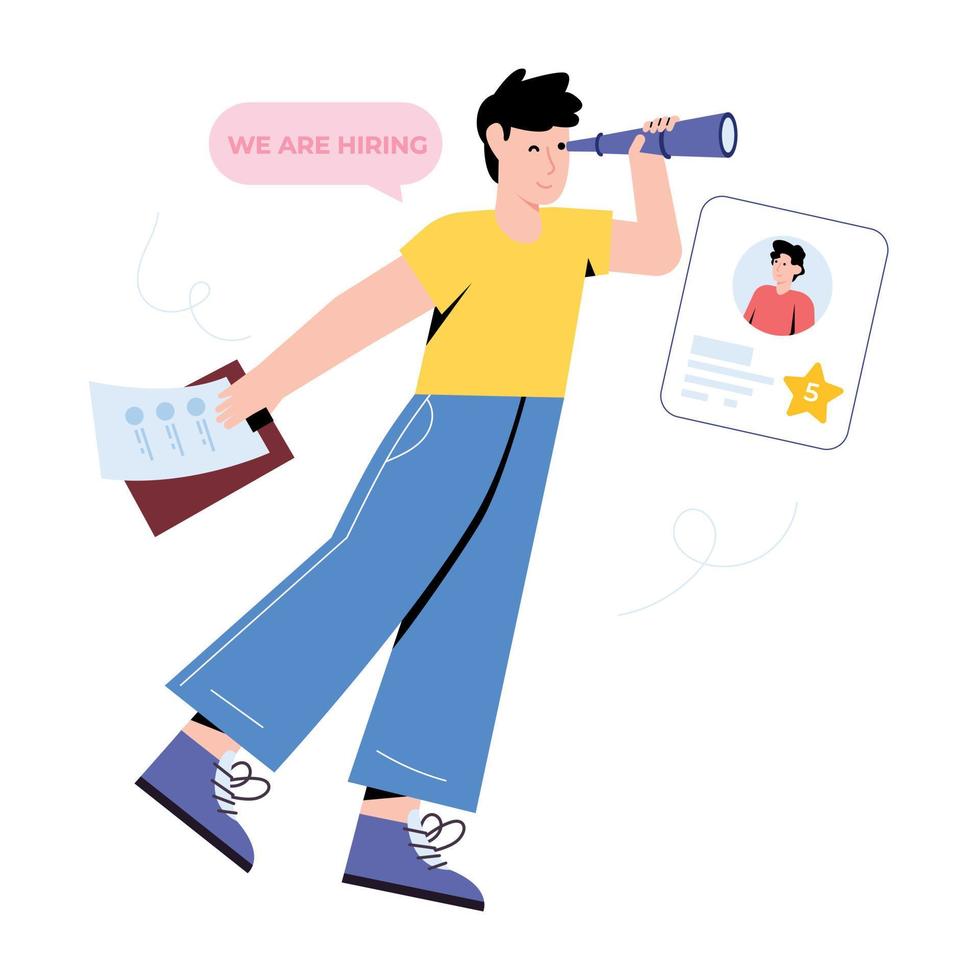A girl using social media flat vector download