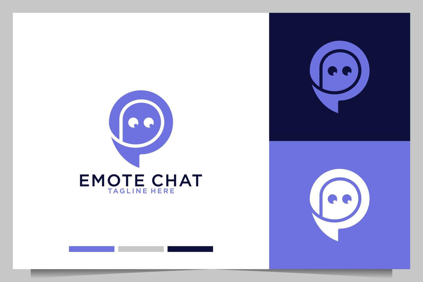 emote chat cute modern logo design vector