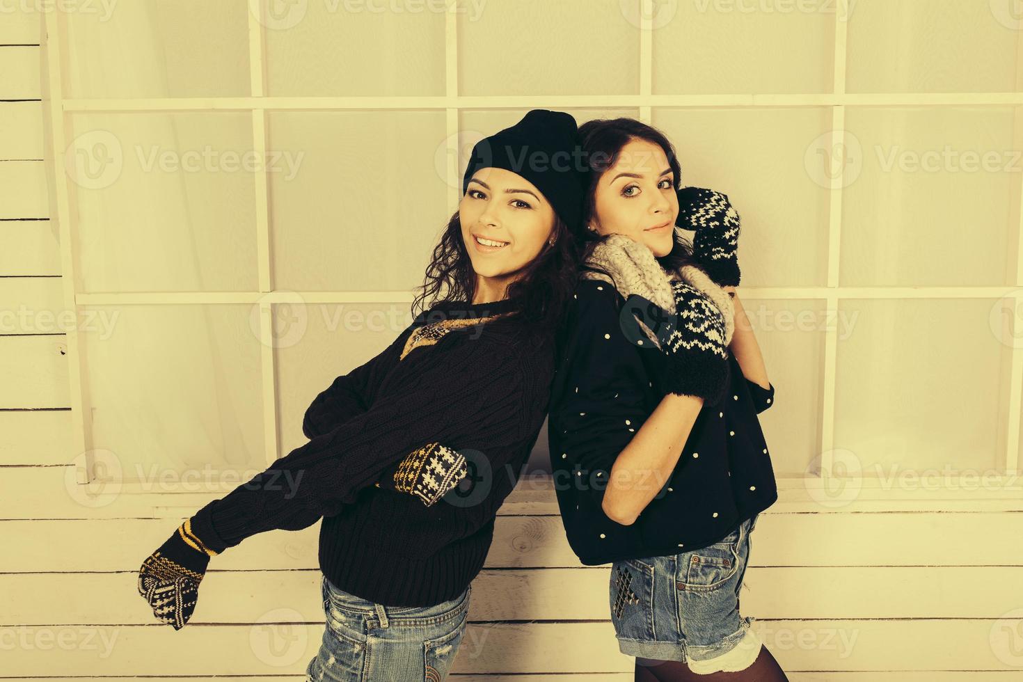 Two charming girls posing photo