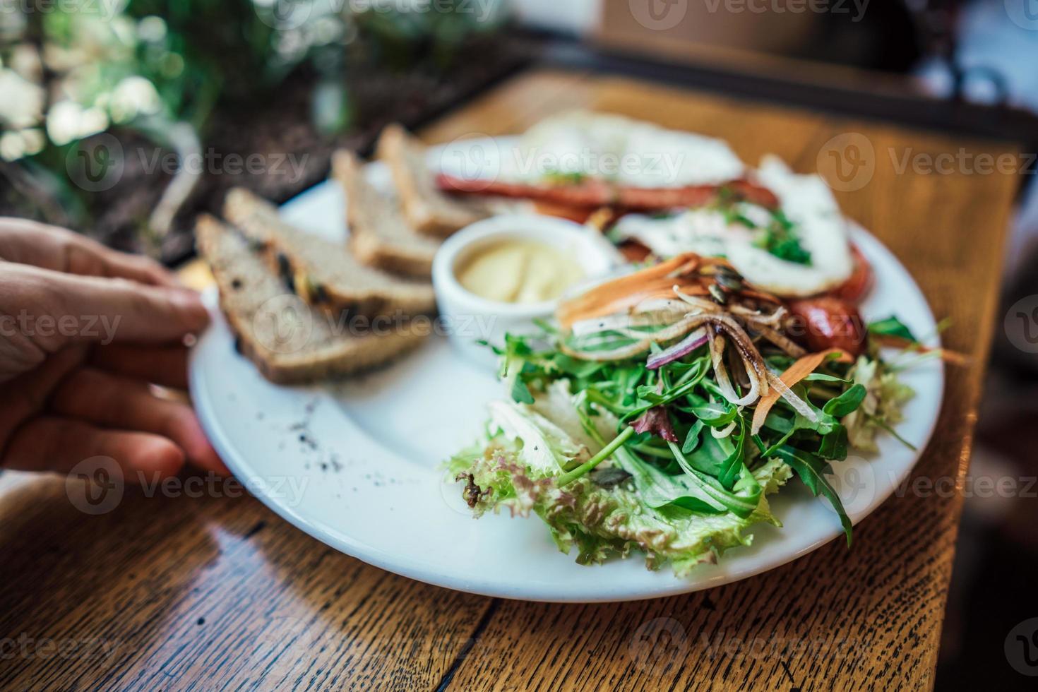 Breakfast on the plate photo