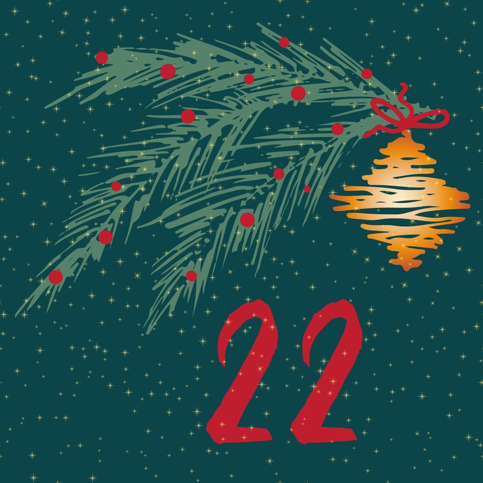 Page Advent Calendar 25 days of Christmas with space for text. vector