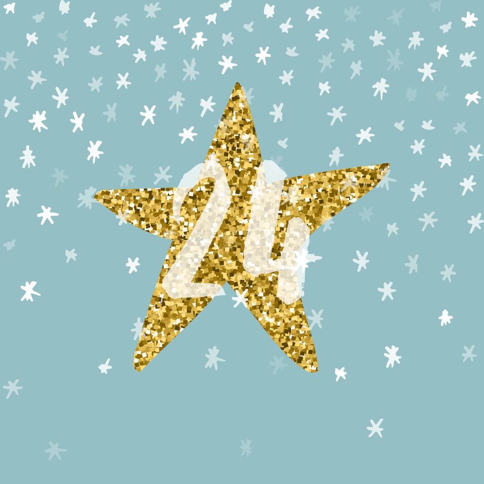 Page Advent Calendar 25 days of Christmas with space for text. vector