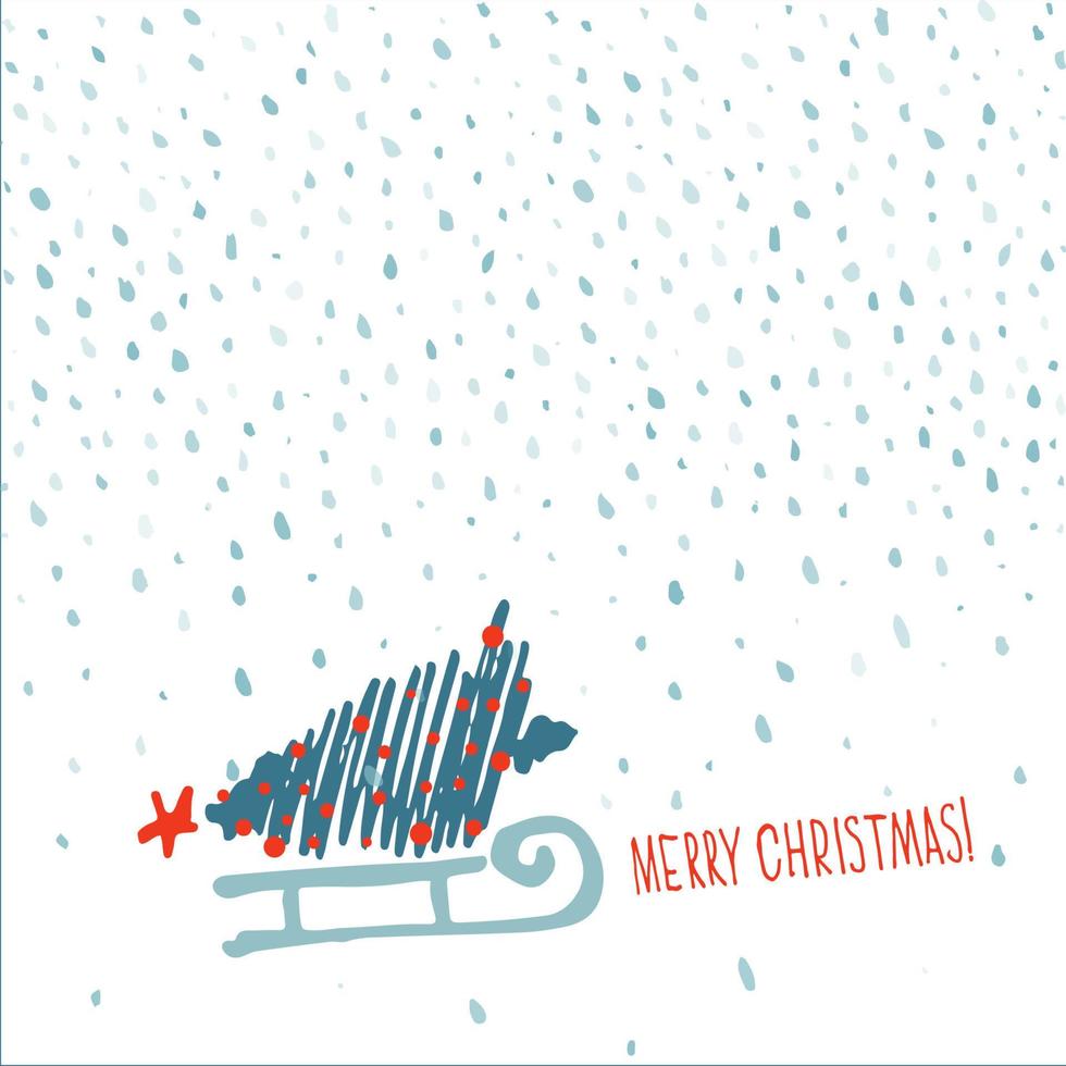 boceto dibujado a mano de vacaciones tarjeta de felicitación de navidad y año nuevo vector
