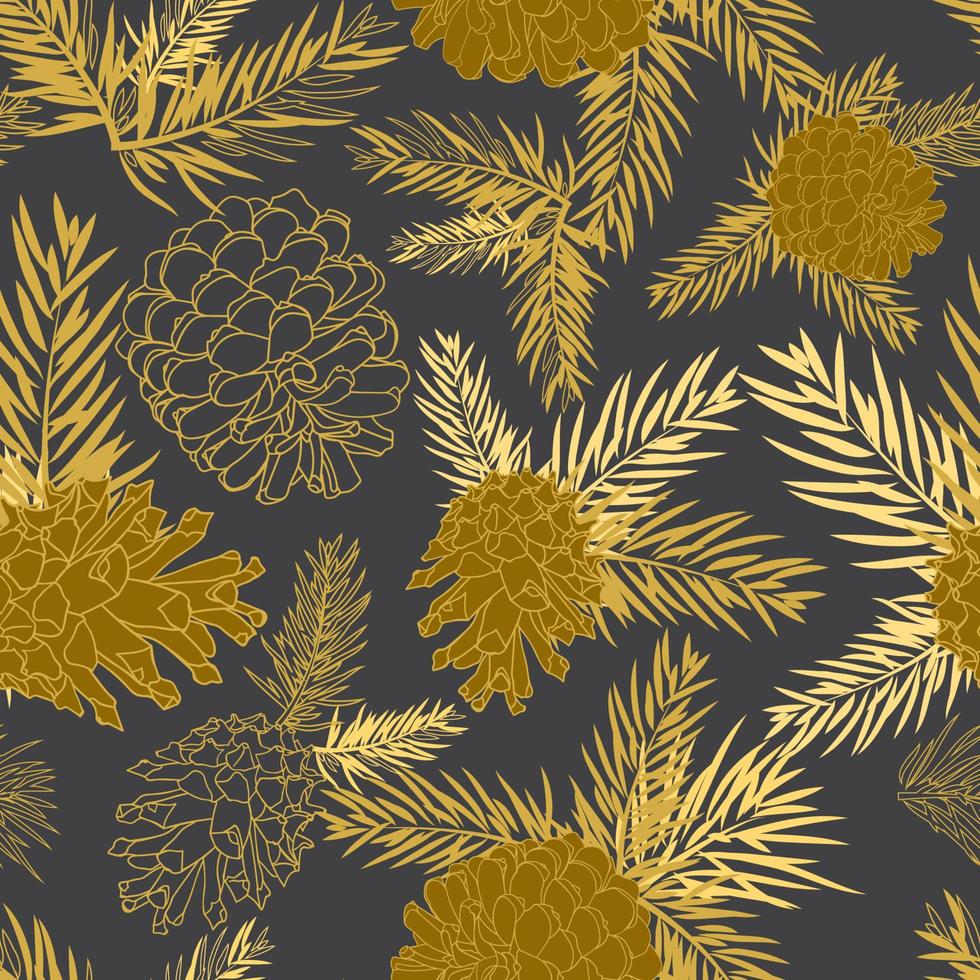 Seamless pattern with fircone. Christmas tree ornament 11342900 Vector