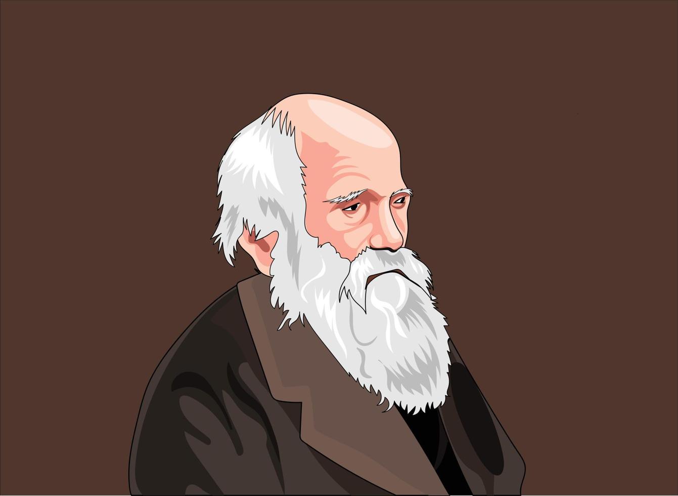 vector of Charles Robert Darwin. 12th February Darwin Day