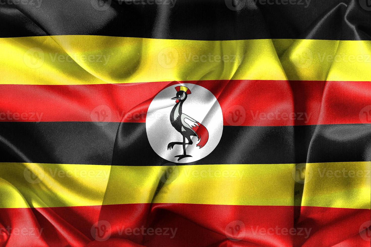 3D-Illustration of a Uganda flag - realistic waving fabric flag photo