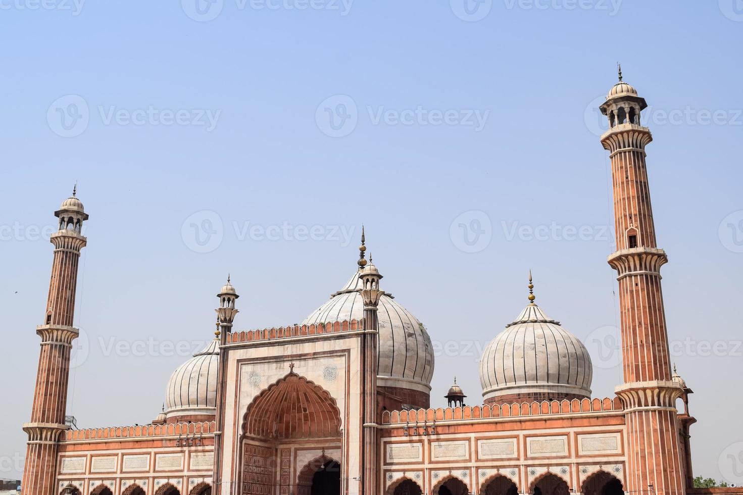 Architectural detail of Jama Masjid Mosque, Old Delhi, India, The spectacular architecture of the Great Friday Mosque Jama Masjid in Delhi 6 during Ramzan season, the most important Mosque in India photo