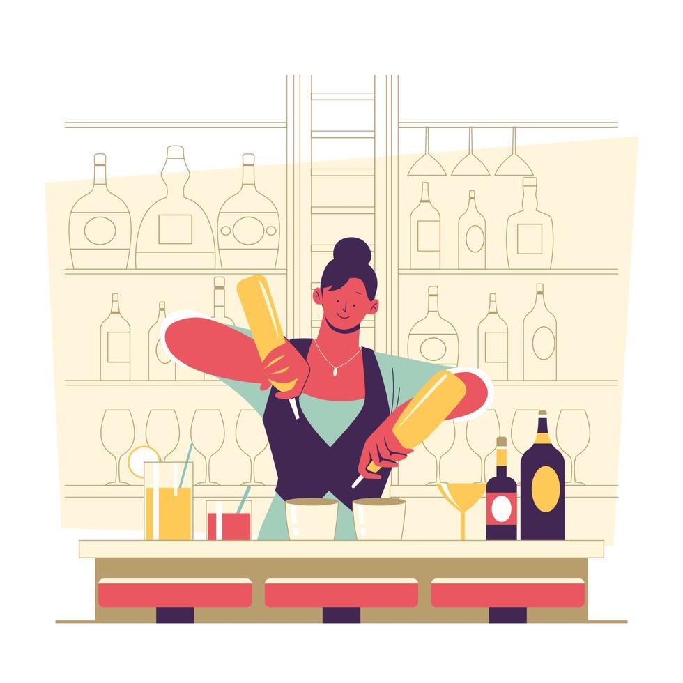 Bartender Make Drink Concept vector