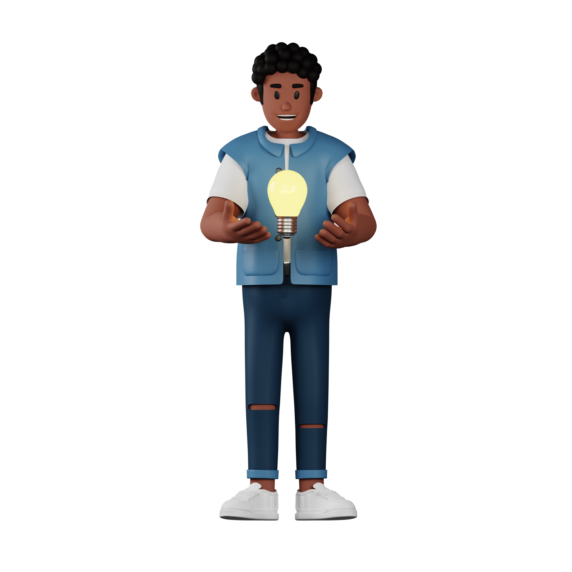 Free Young man with curly hair and a light bulb 3d character illustration 11344328 PNG with Transparent Background Free Young man with curly hair and a light bulb 3d character illustration 11344328 PNG with Transparent Background