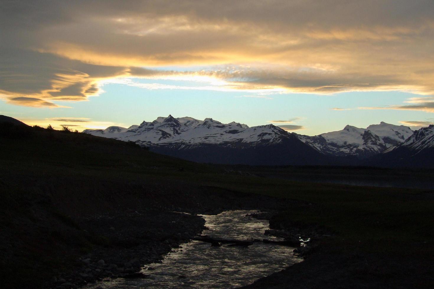 sunset at Los Glaciares national park, patagonia photo