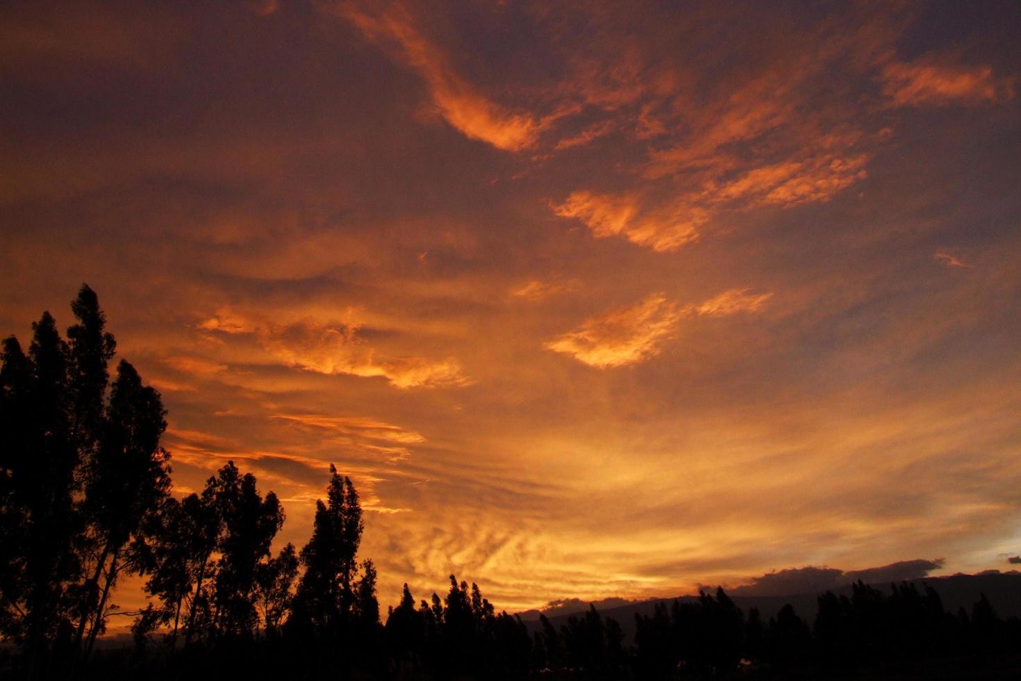 sky on fire at Cotopaxi national park, Ecuador photo