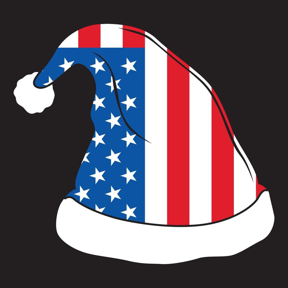 USA Flag Christmas Hats. Christmas Hat Vector Design.