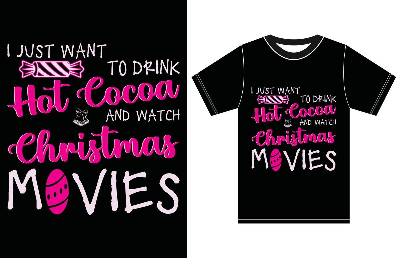 solo quiero beber chocolate caliente y ver películas navideñas vector