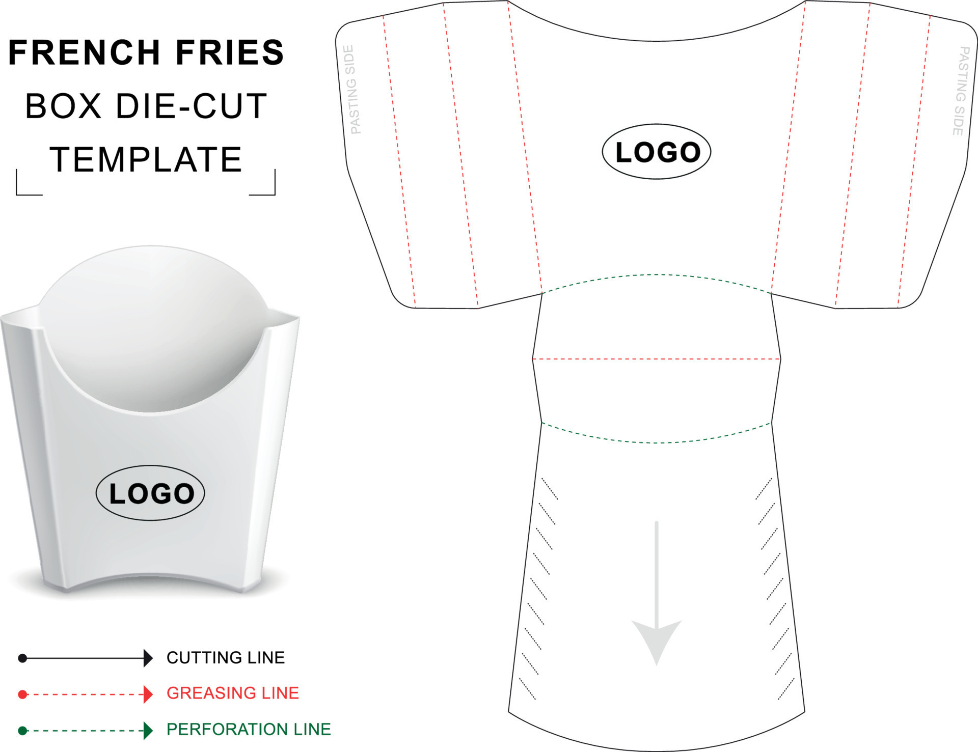 French fries box die cut template 11344856 Vector Art at Vecteezy French fries box die cut template 11344856 Vector Art at Vecteezy