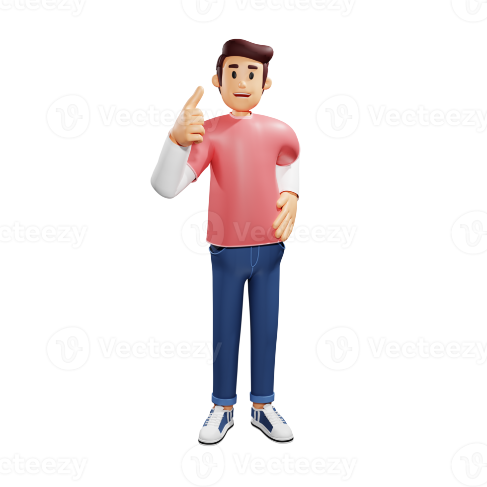 Young people got an idea 3d character illustration png