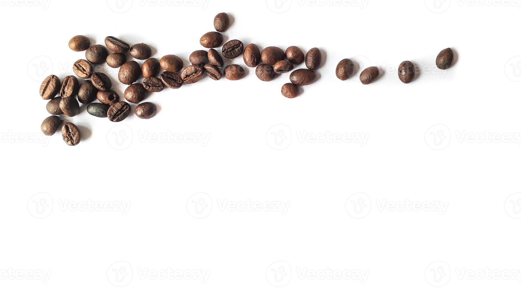 Coffee beans isolated on a white background with copy space photo