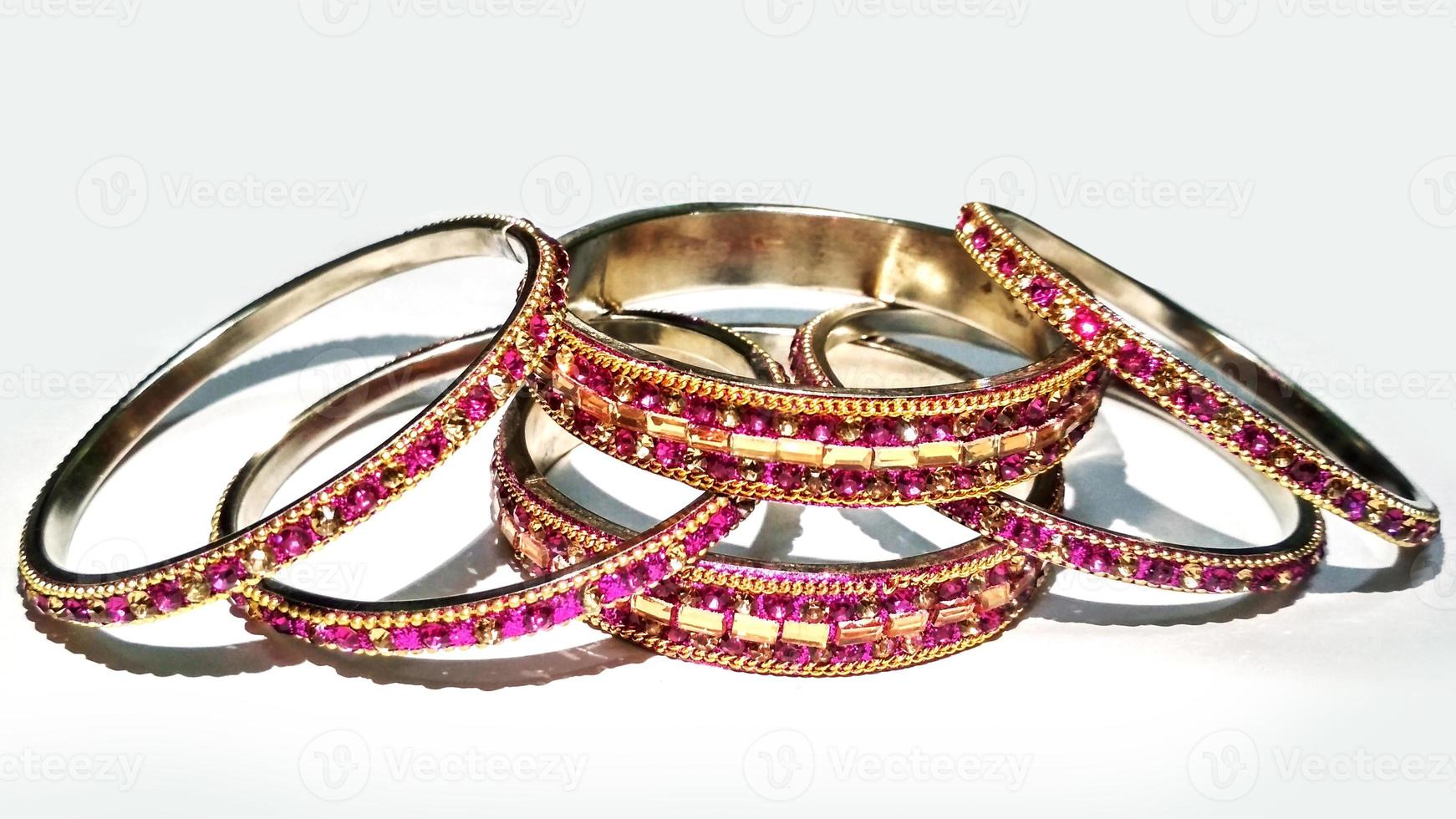 traditional indian colored wedding bangles photo