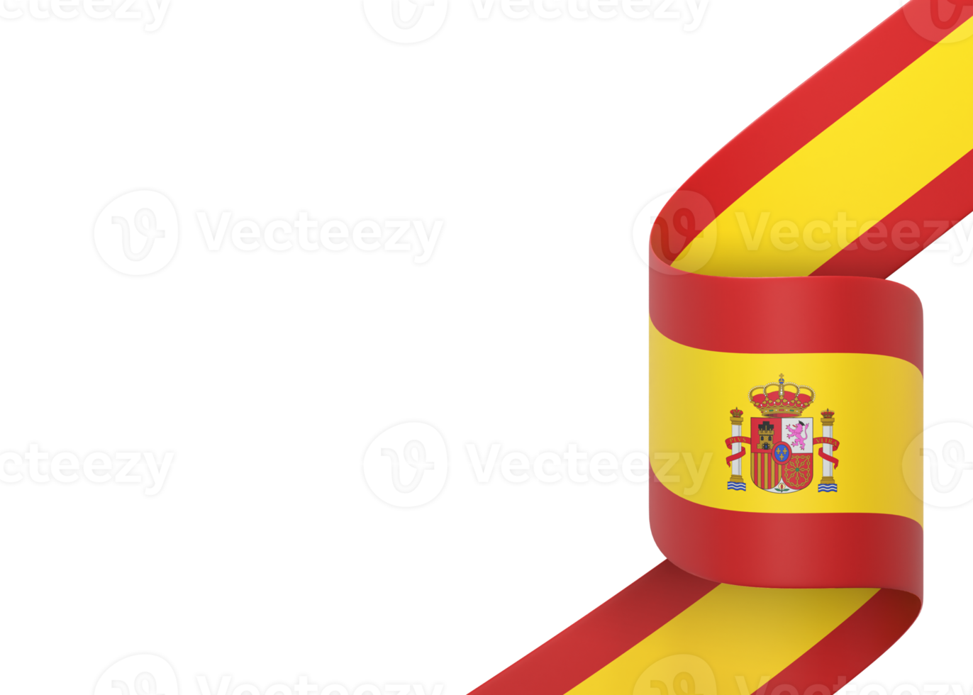 Spain flag design national independence day banner element transparent background png