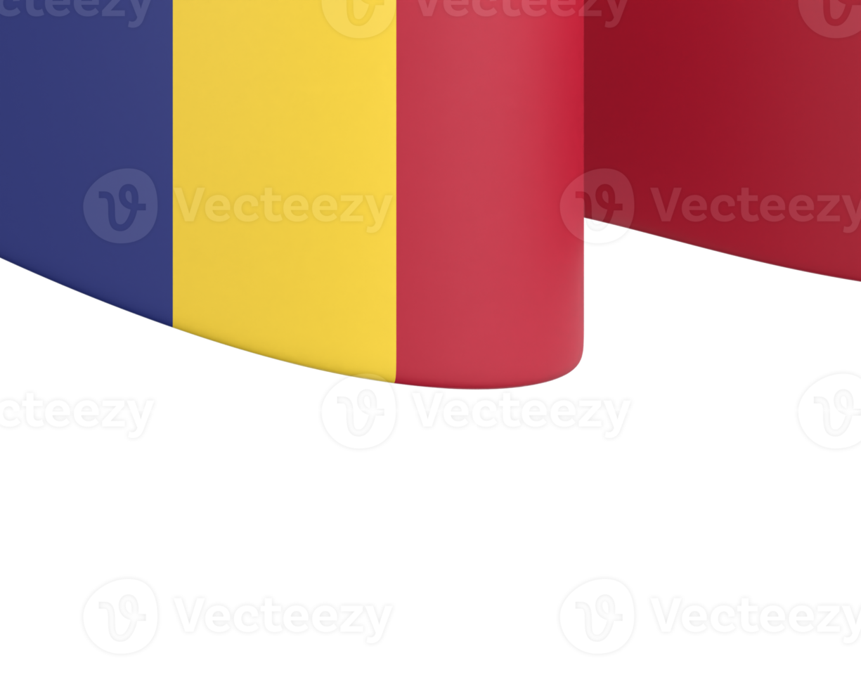 Romania flag design national independence day banner element transparent background png
