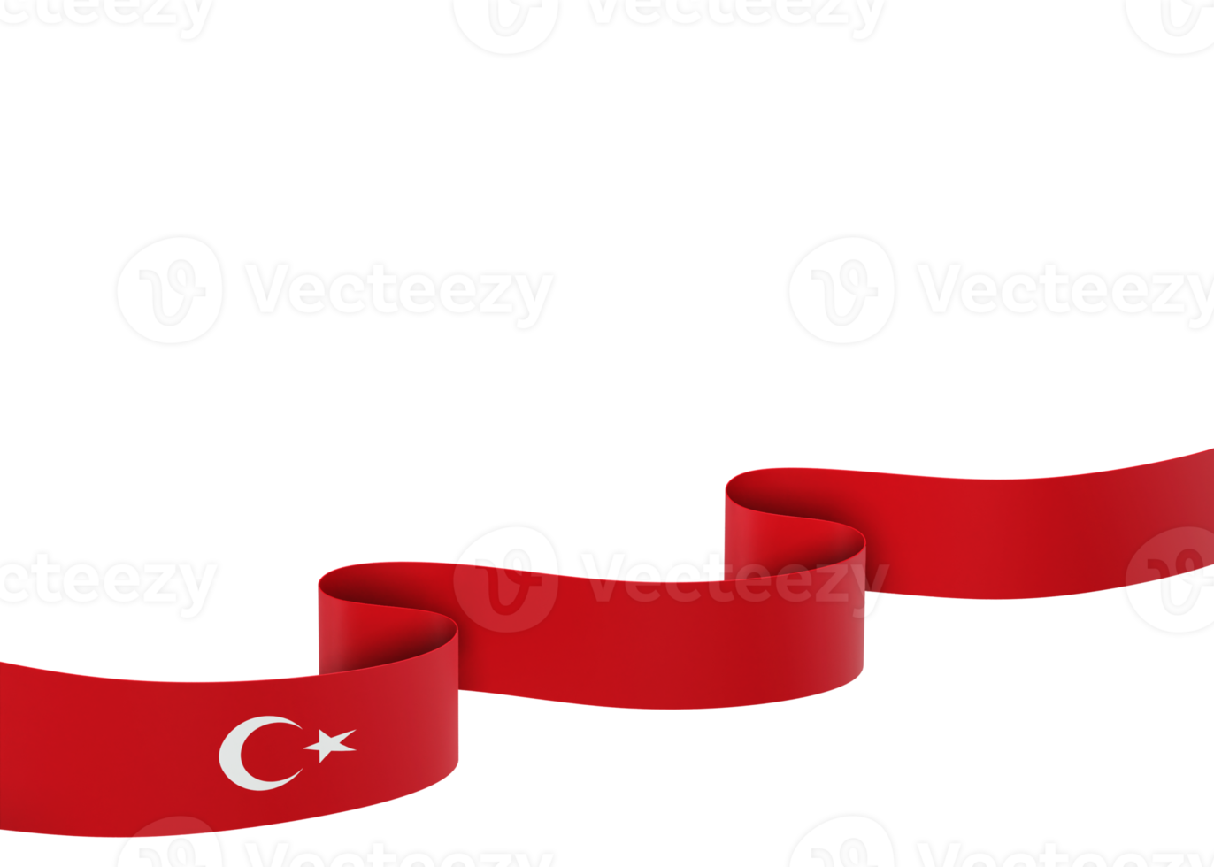 Turkey flag design national independence day banner element transparent background png