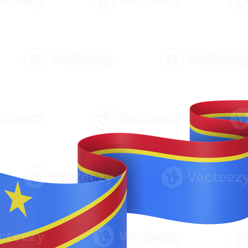 DR Congo flag design national independence day banner element transparent background png