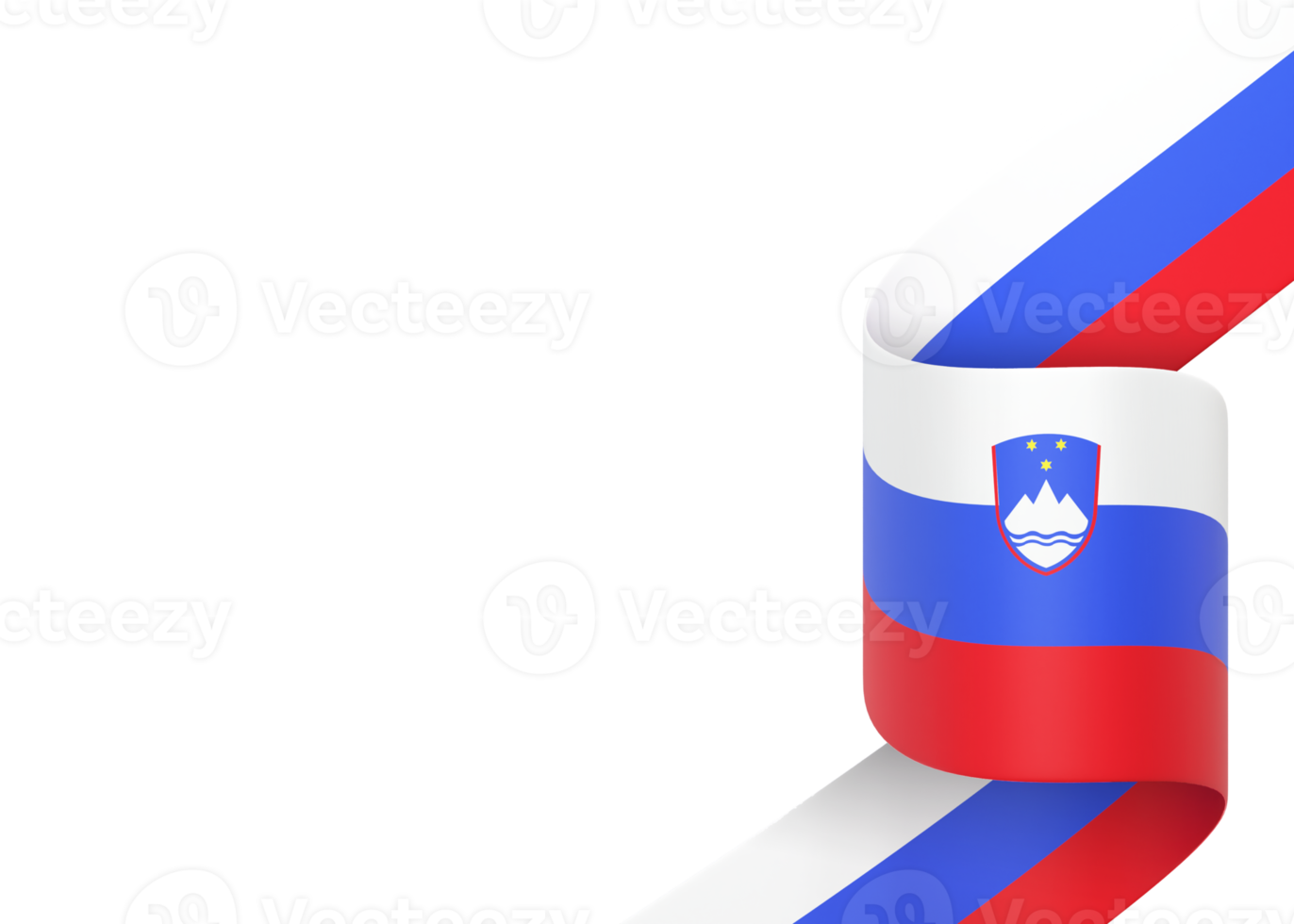 Slovenia flag design national independence day banner element transparent background png