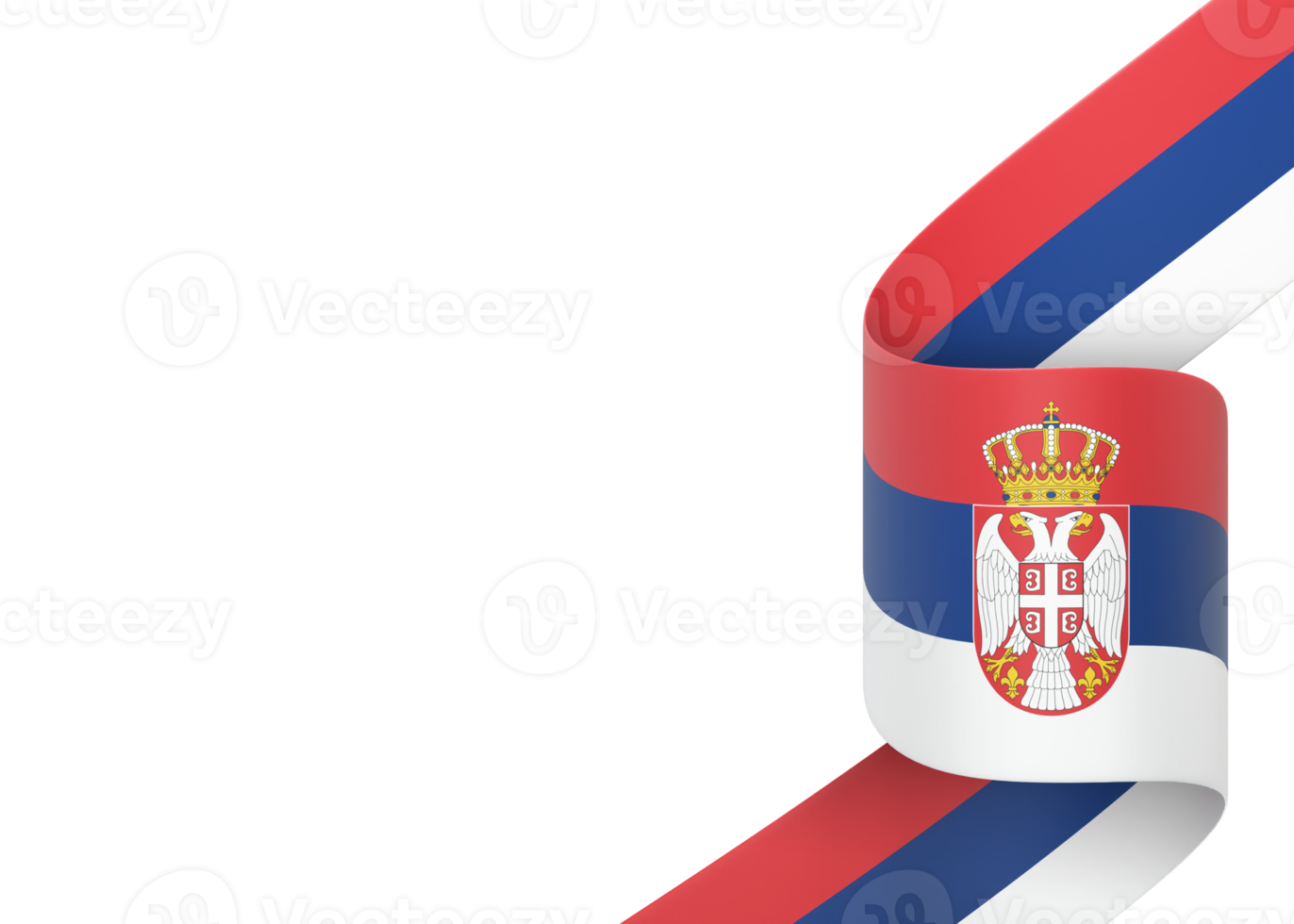 Serbia flag design national independence day banner element transparent background png