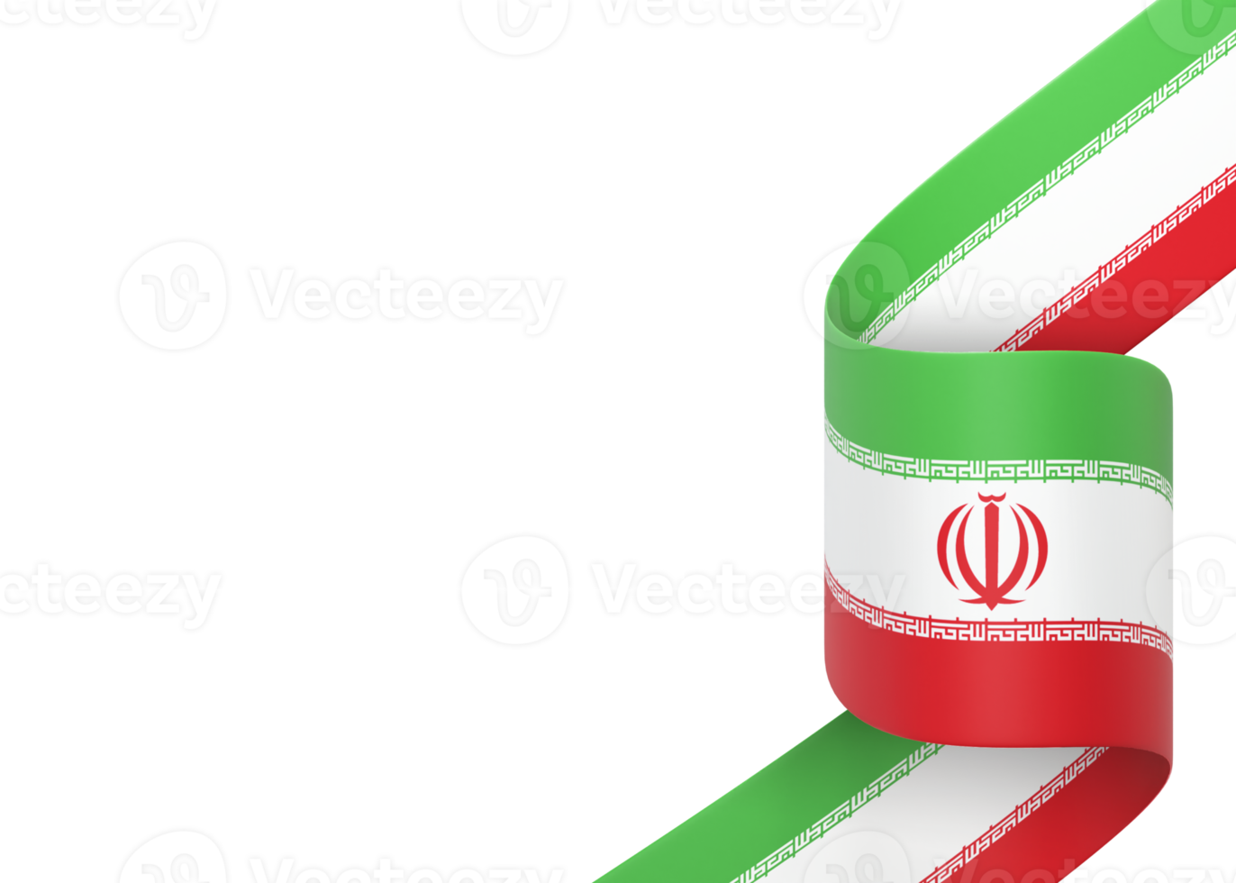 Iran flag design national independence day banner element transparent background png