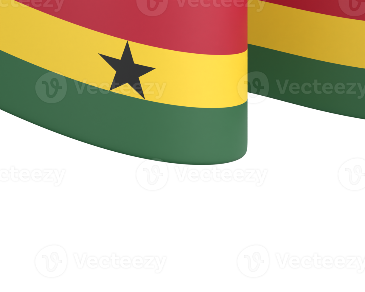 Ghana flag design national independence day banner element transparent background png