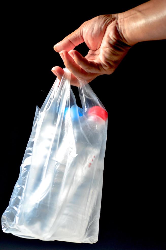 Concept of plastic waste and pollution from plastic waste. photo